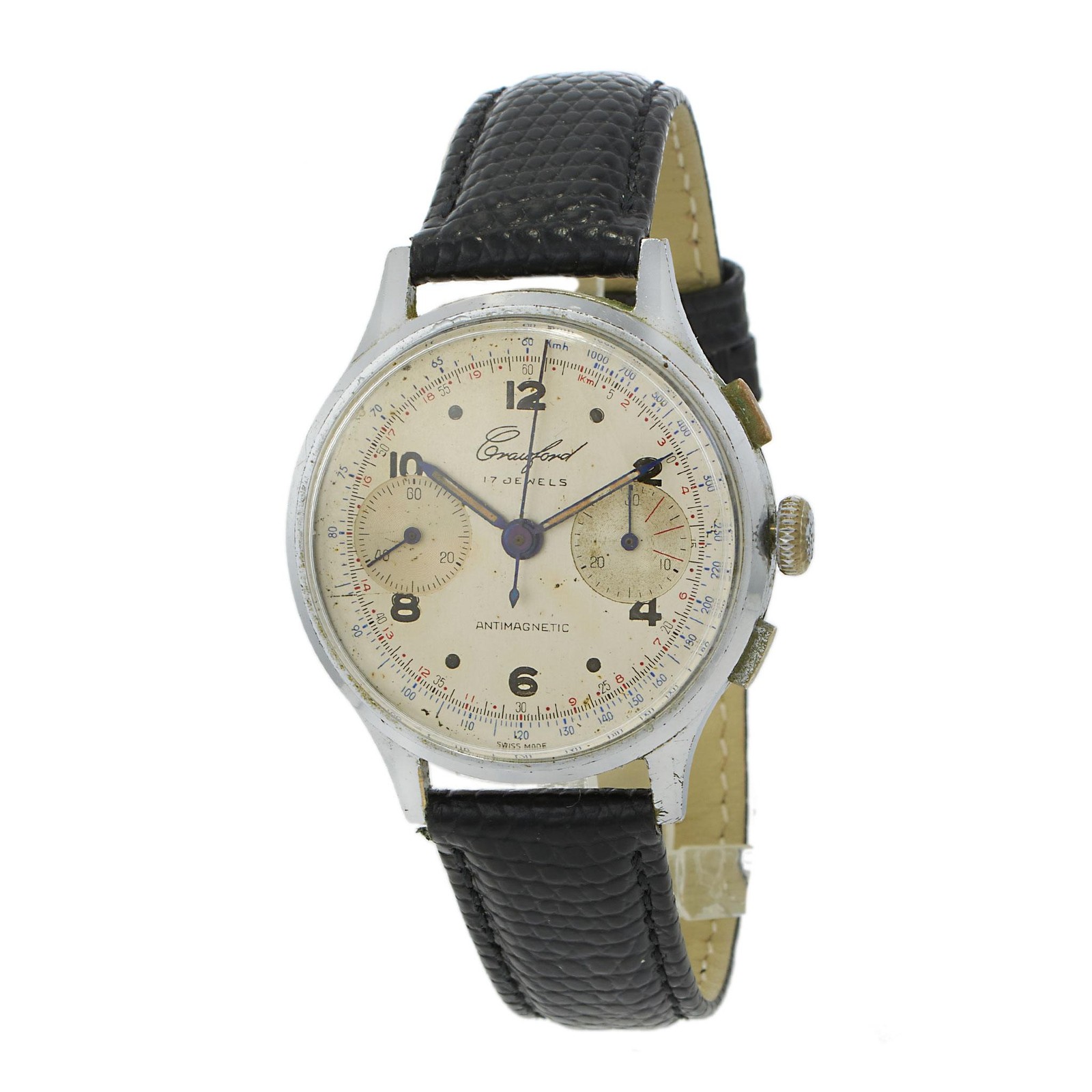 Vintage Circa 1940s Crawford Antimagnetic Chronograph 35MM – Landeron 48