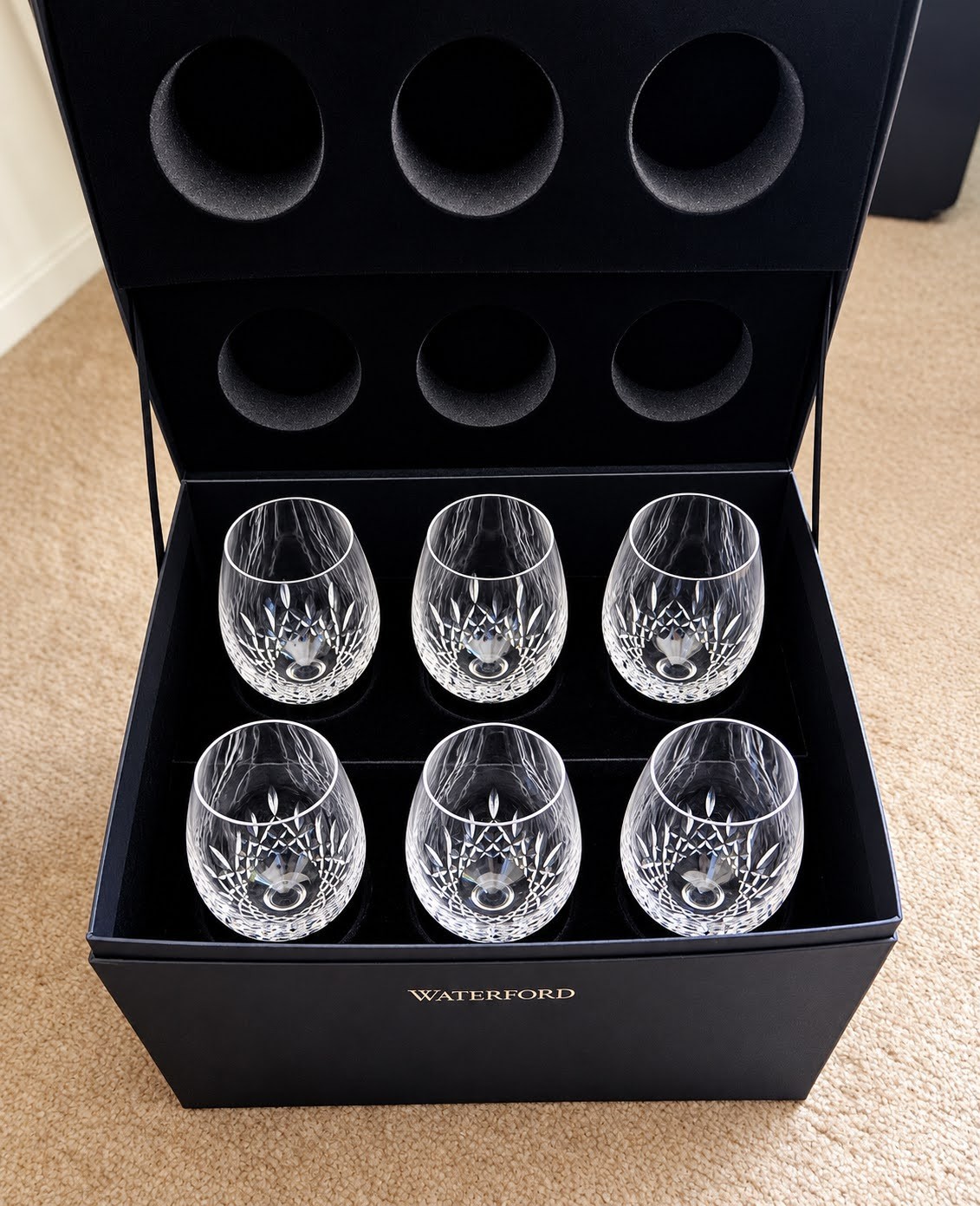Waterford Lismore Essence Crystal Goblets Never Used Set of 6 in Box