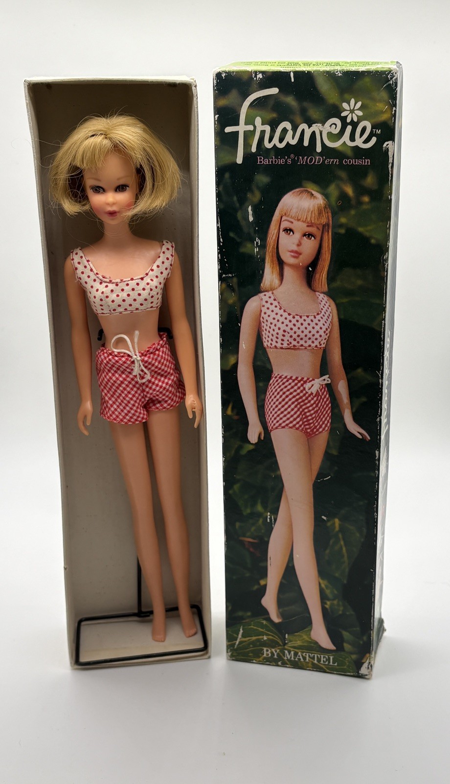 Vintage 1966 Francie Doll Straight Leg Blonde With Original Box