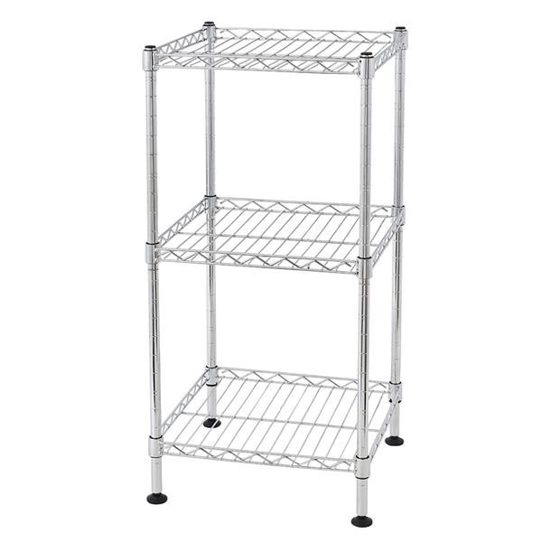 3-Tier Steel Wire Storage Shelving Unit Heavy Duty Kitchen Garage Organizer Rack