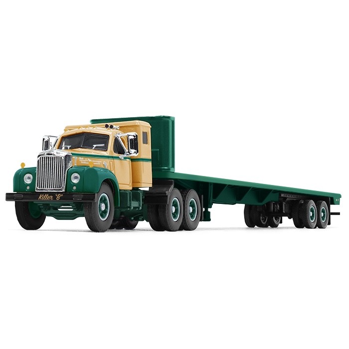 1:64 - Killer “B” Mack B-61 with Flatbed & Sleeper trailer - 1st First Gear