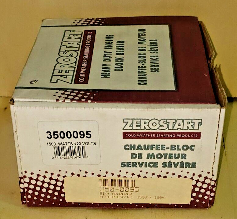 @ NEW ZEROSTART HEAVY DUTY ENGINE 1500w IMMERSION BLOCK HEATER w/ CORD 350-0095