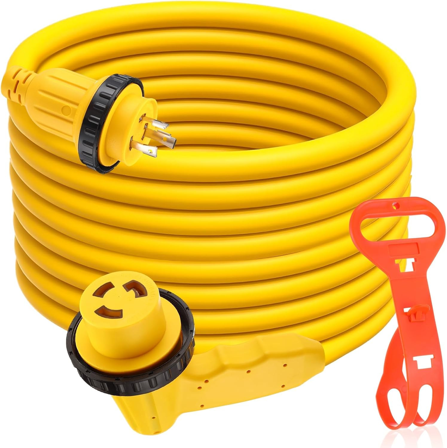 50 FT 30Amp Shore Power Cord NEMA L5-30 Marine RV 10AWG Cable