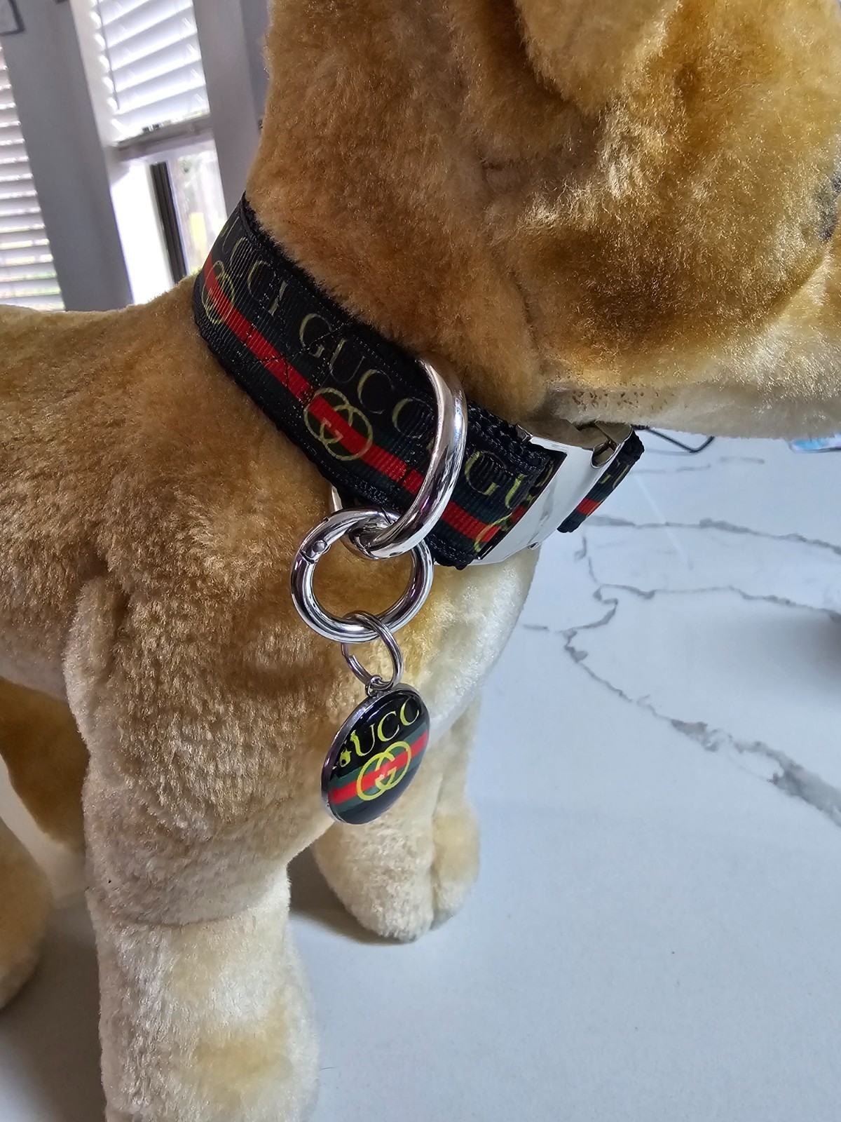 Elegant dog collar, collar for dog, luxury collar for dog with removable tag LRG
