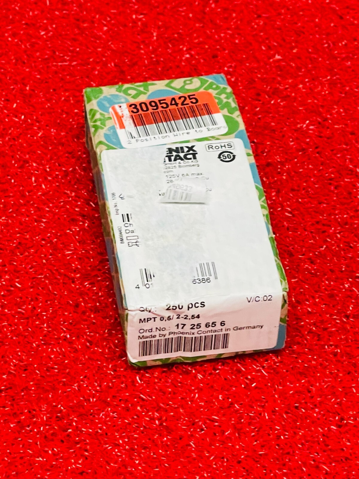Phoenix Contact 1725656 2 Position Wire to Board Terminal Block, Box of 250