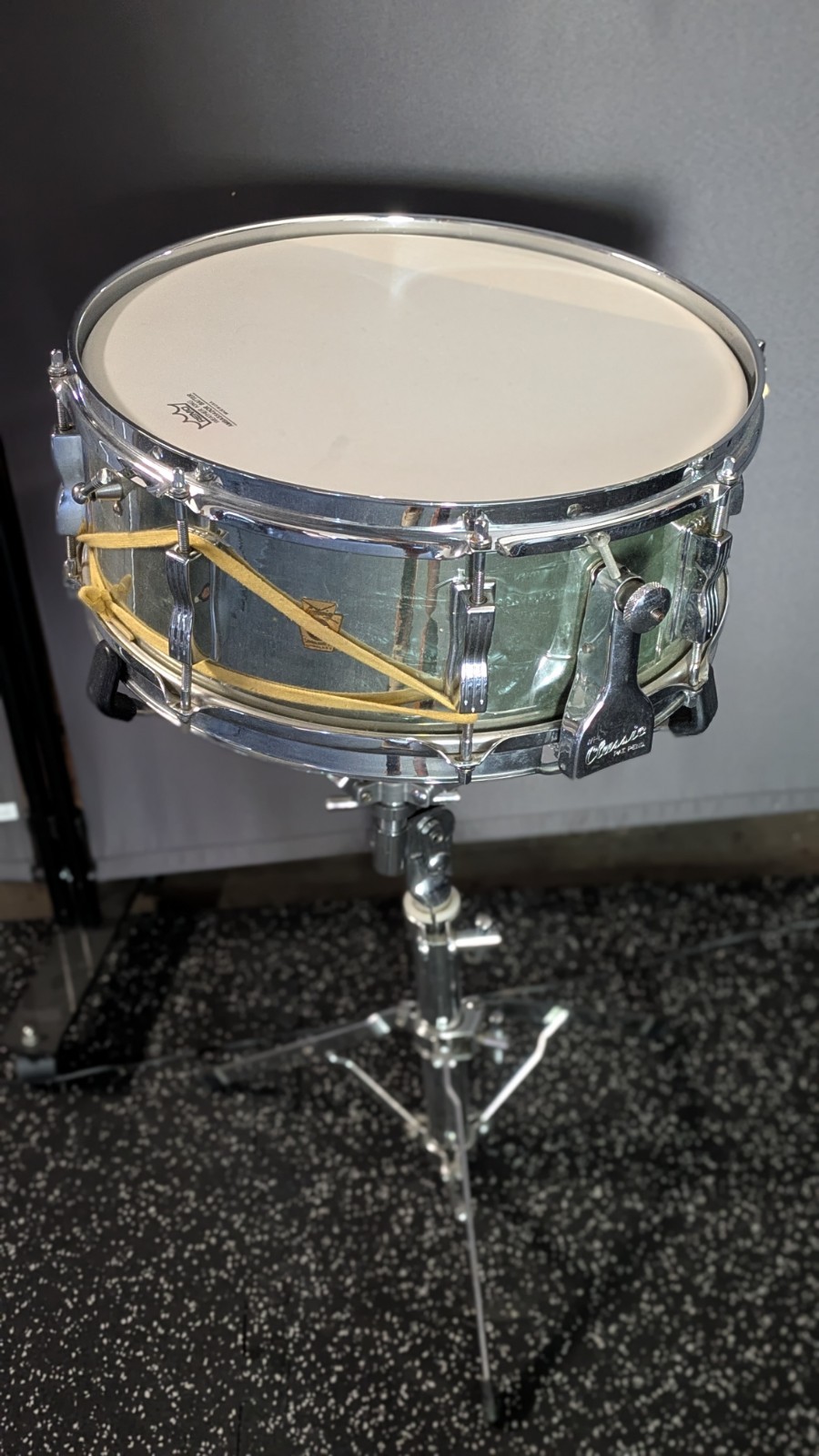 Vintage 1960s Ludwig / WFL Classic Chrome Snare Drum & Stand – Keystone Badge