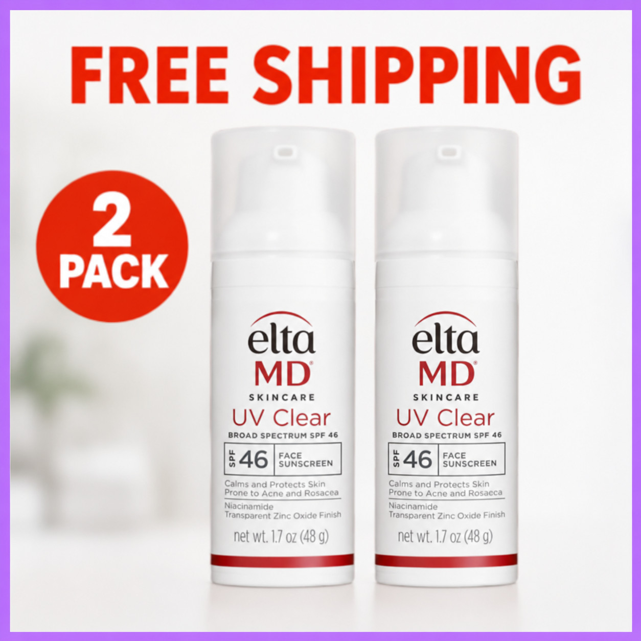 2set UV Clear Broad-Spectrum Facial Sunscreen SPF46 1.7oz Exp 02/2029 2 Packs 2set UV Clear Broad-Spectrum Facial Sunscreen SPF46 1.7oz Exp 02/2029 2 Packs