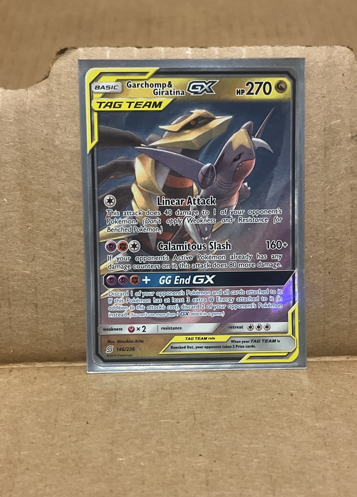 Garchomp & Giratina GX 146/236 Sm-Unified Minds Holo Garchomp & Giratina GX 146/236 Sm-Unified Minds Holo