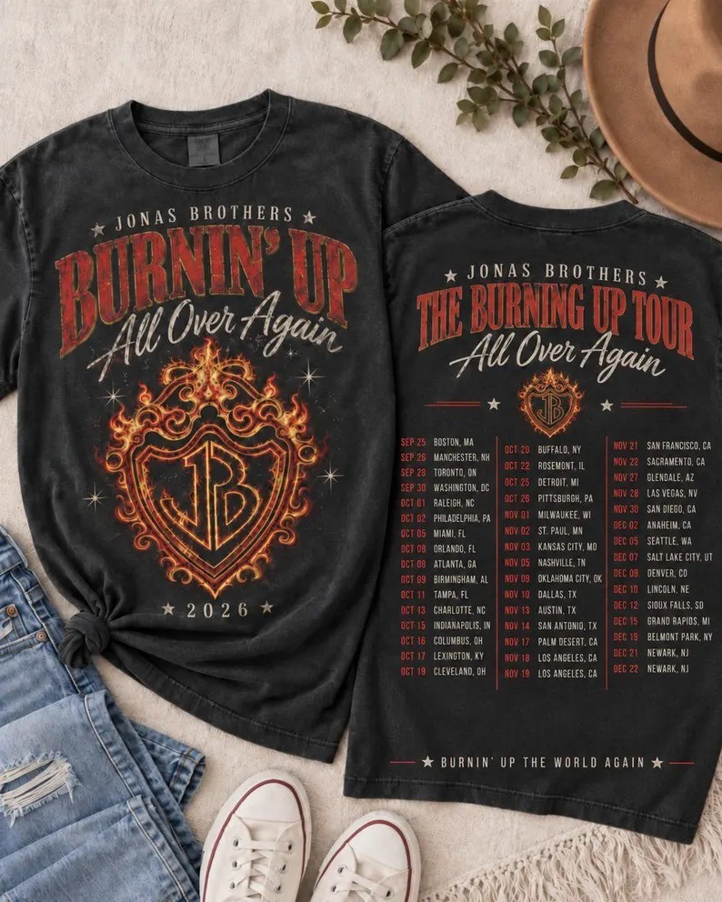 Jonas Brothers Burning Up Tour Shirt, Comfort Colors Tee, The Burning Up Tour Al