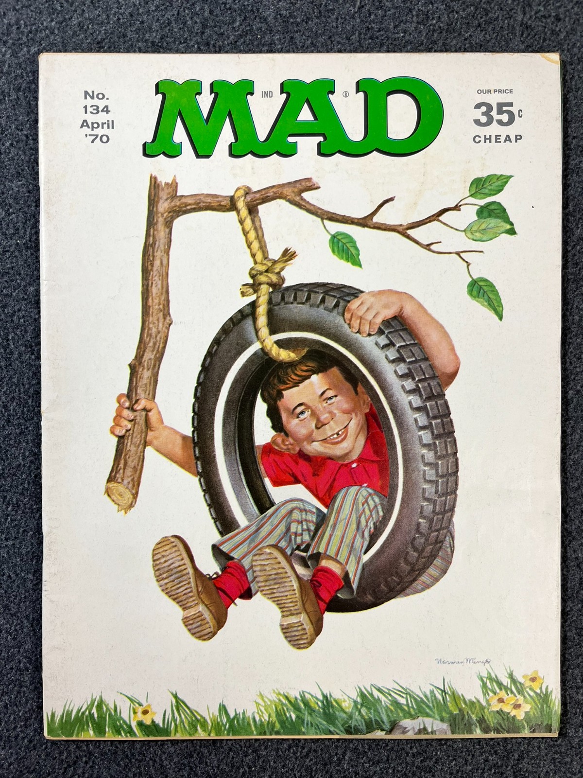 Vintage MAD Magazine #134 April 1970 Alfred E Neuman Tree Swing Grade VF- 7.5