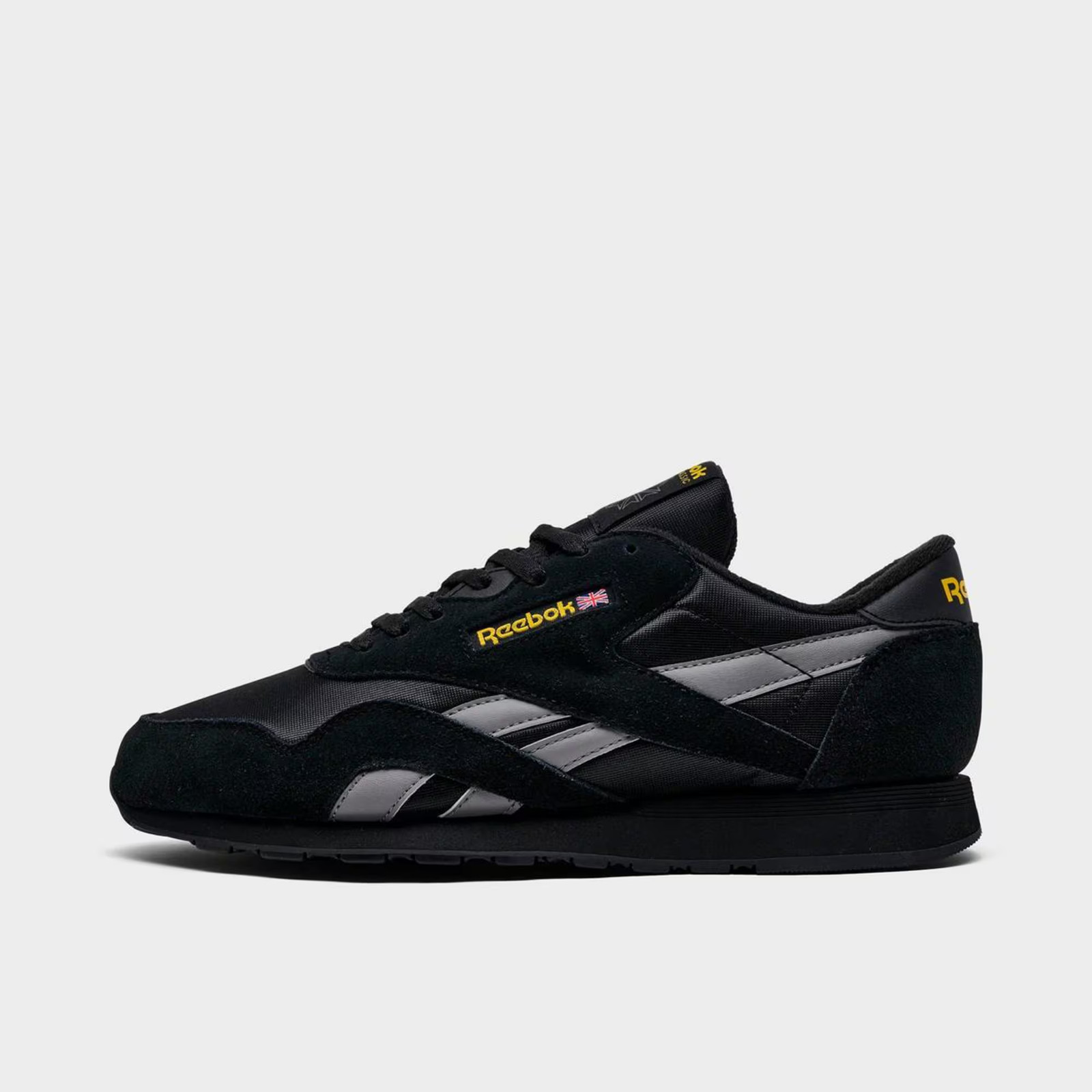 Men\'s Reebok Classic Nylon Casual Shoes Black/Grey/Yellow 230984 001 Men\'s Reebok Classic Nylon Casual Shoes Black/Grey/Yellow 230984 001