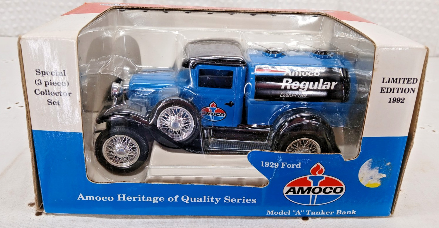 NEW 1929 FORD AMOCO TRUCK BANK LIBERTY CLASSICS LIMITED ED DIECAST RED 