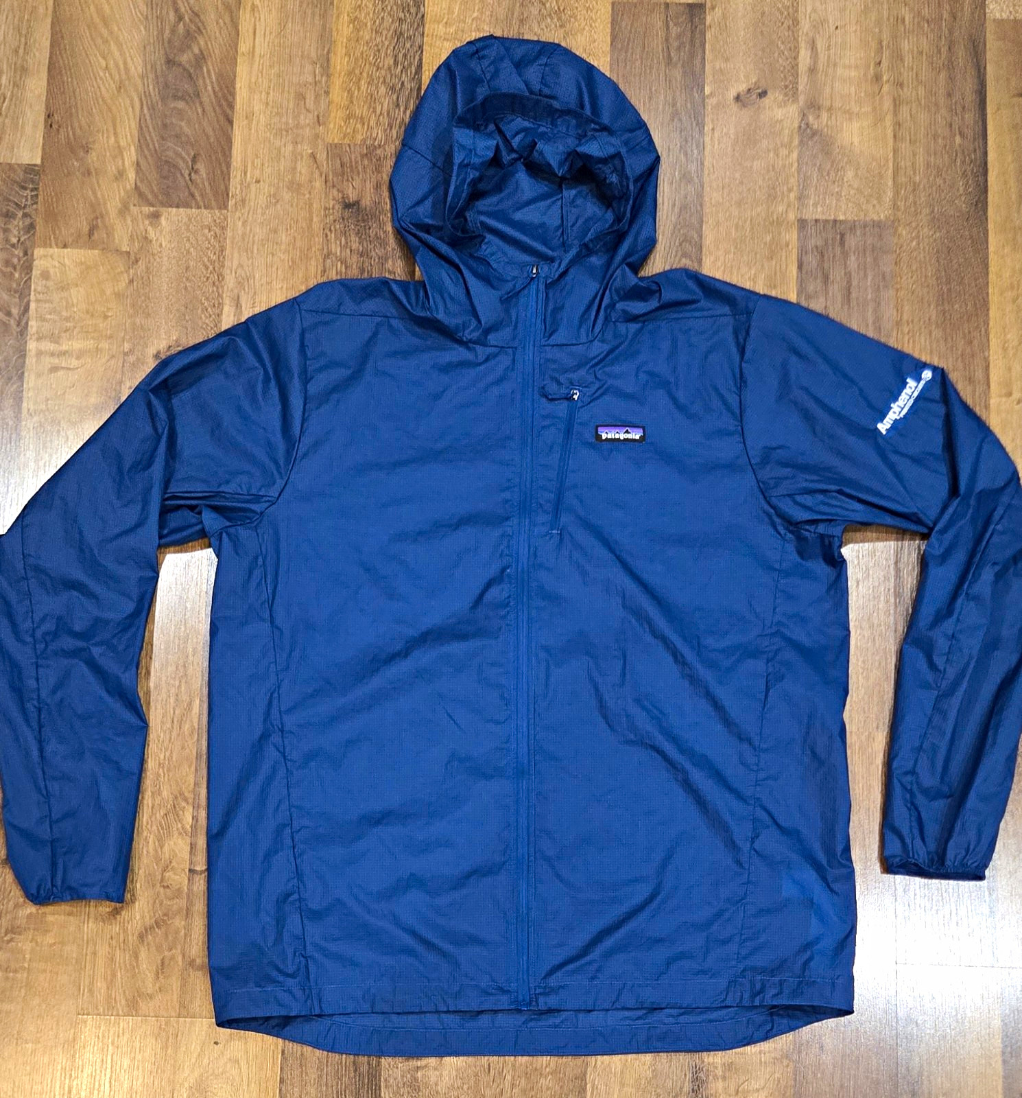 Patagonia Men\'s Blue Lightweight Hooded Windbreaker Jacket Full Zip Size XL