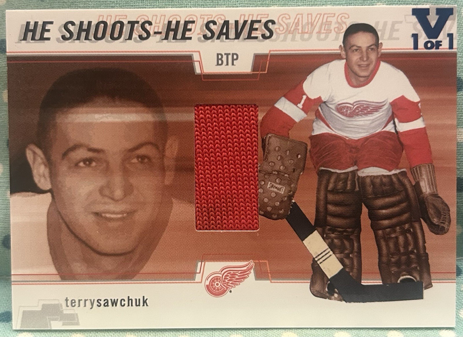 TERRY SAWCHUK 2002-03 ITG Be A Player Between The Pipes Redemption /20 Vault 1/1 TERRY SAWCHUK 2002-03 ITG Be A Player Between The Pipes Redemption /20 Vault 1/1