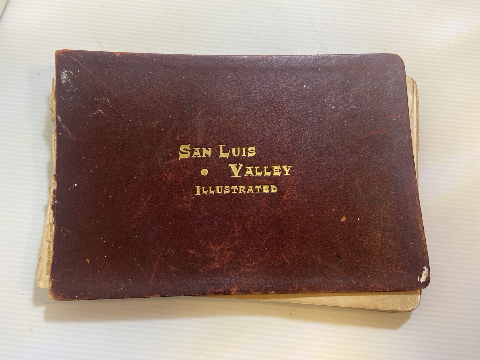 Rare San Luis Valley Illustrated Leather Bound by A. R. Pelton Antique 1891 Copy