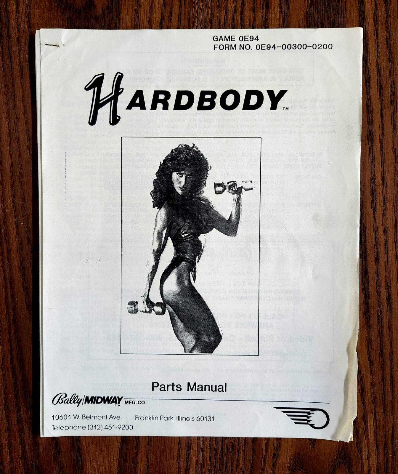 Hardbody Bally Midway Pinball Parts Manual 1987 Vintage Classic Original #11