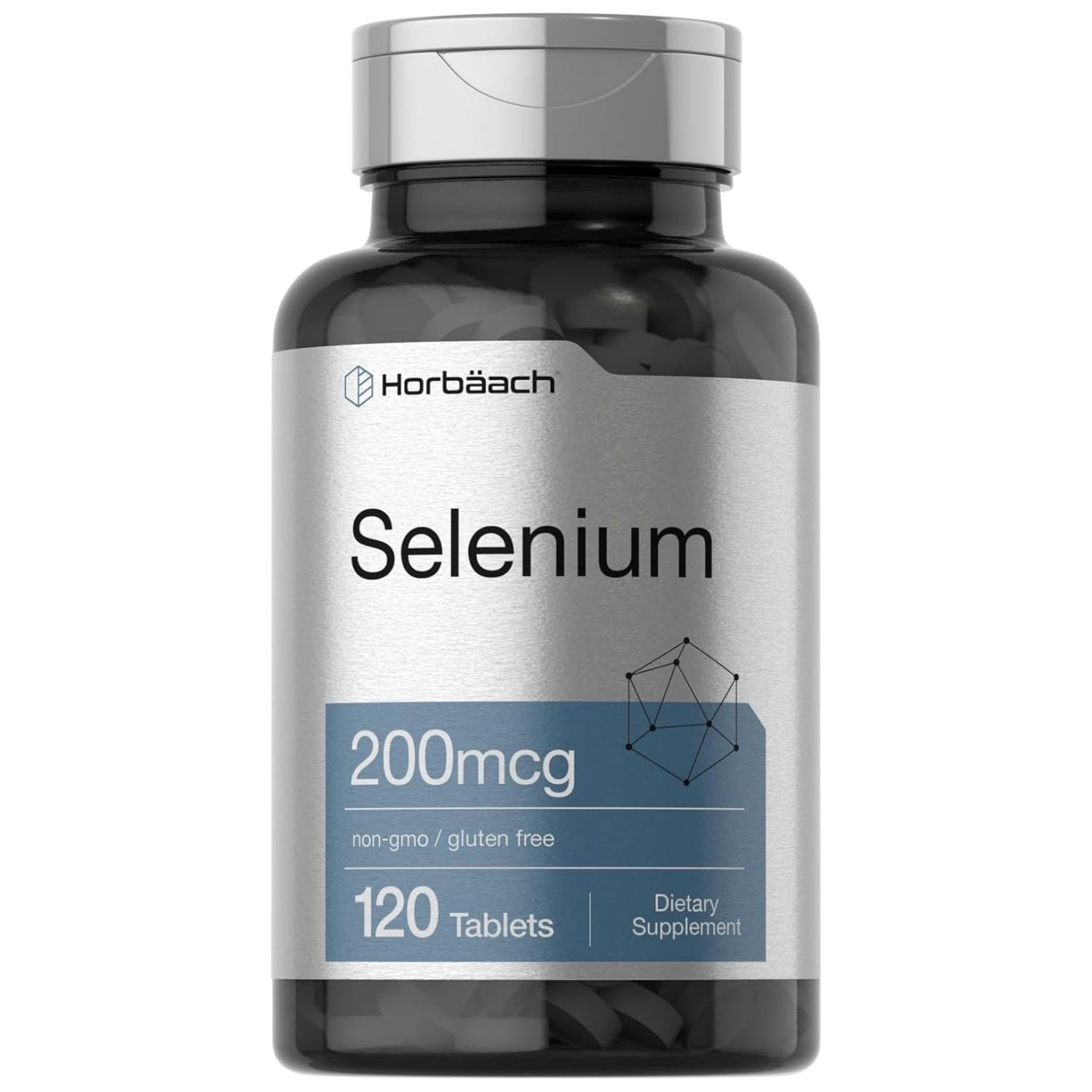 Suplemento Selenio 200mcg Tabletas | 120 Ct, 120 Porciones | Sin OGM, Sin Gluten