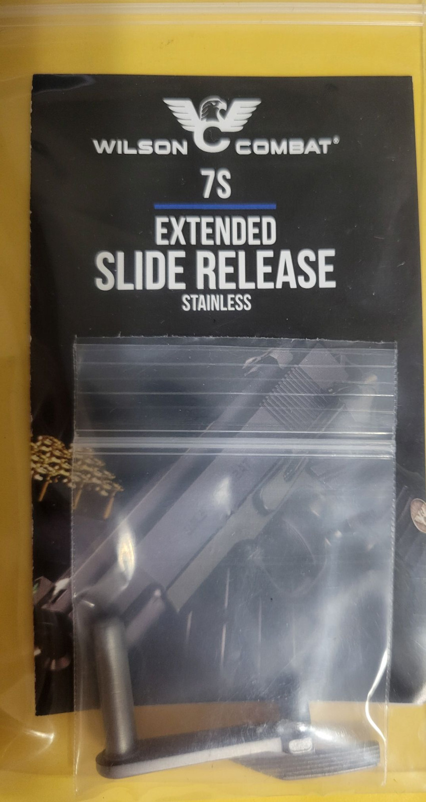 Wilson Combat 1911 Extended Slide Stop Release Lever Stainless #7S - NEW