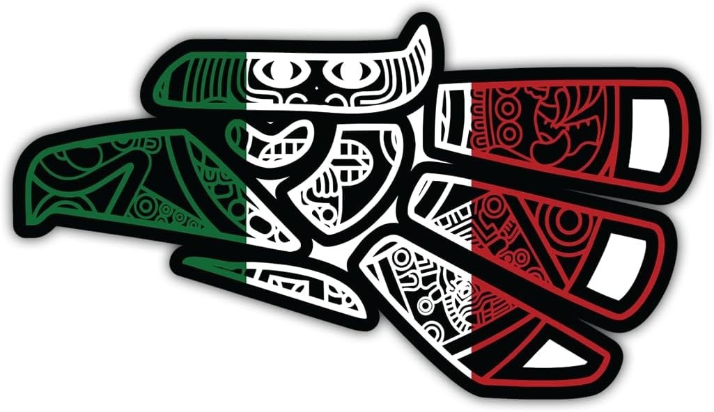 Hecho En Mexico Aztec Eagle Sticker Mexican Flag Decal 5\