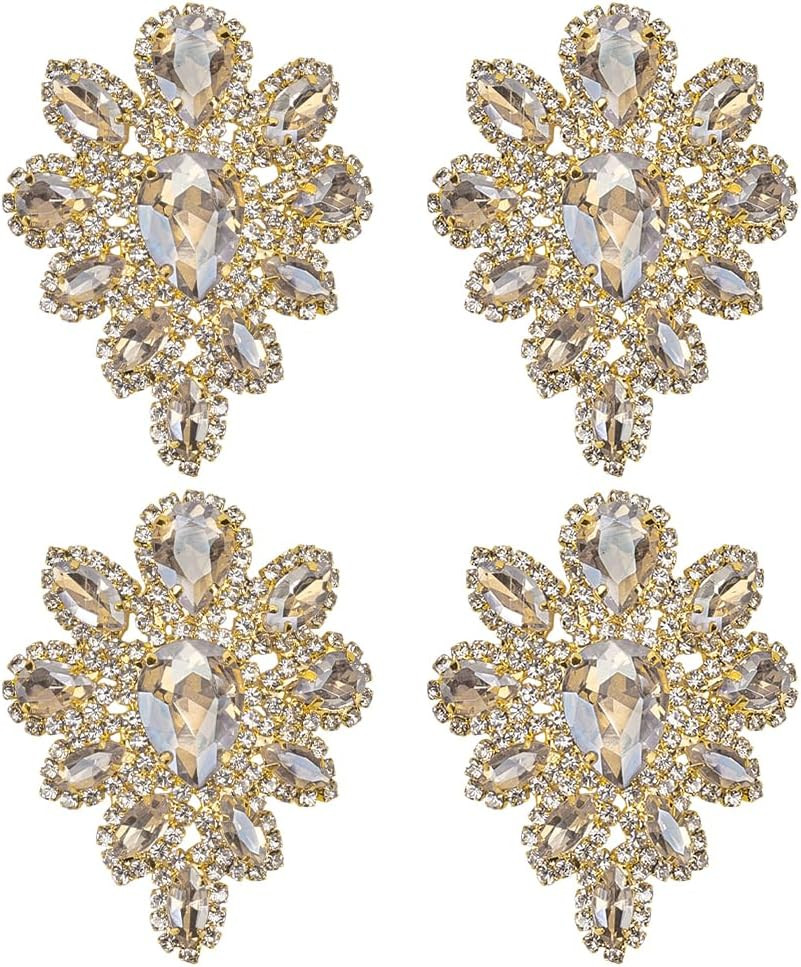 4PCS Rhinestone Applique Topaz Teardrop Shape Rhinestone 4PCS Rhinestone Applique Topaz Teardrop Shape Rhinestone