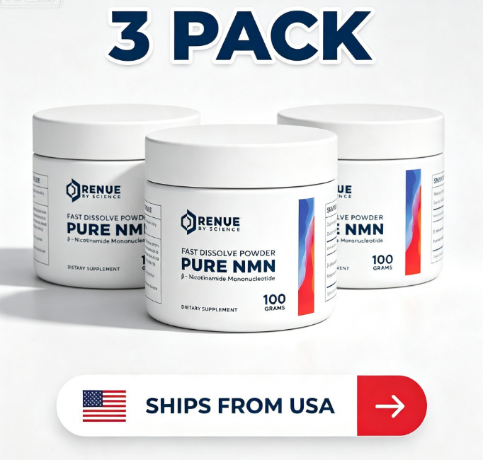 3 bottles Renue By Science Pure NMN Fast Dissolve Powder | 100 Grams 3 bottles Renue By Science Pure NMN Fast Dissolve Powder | 100 Grams