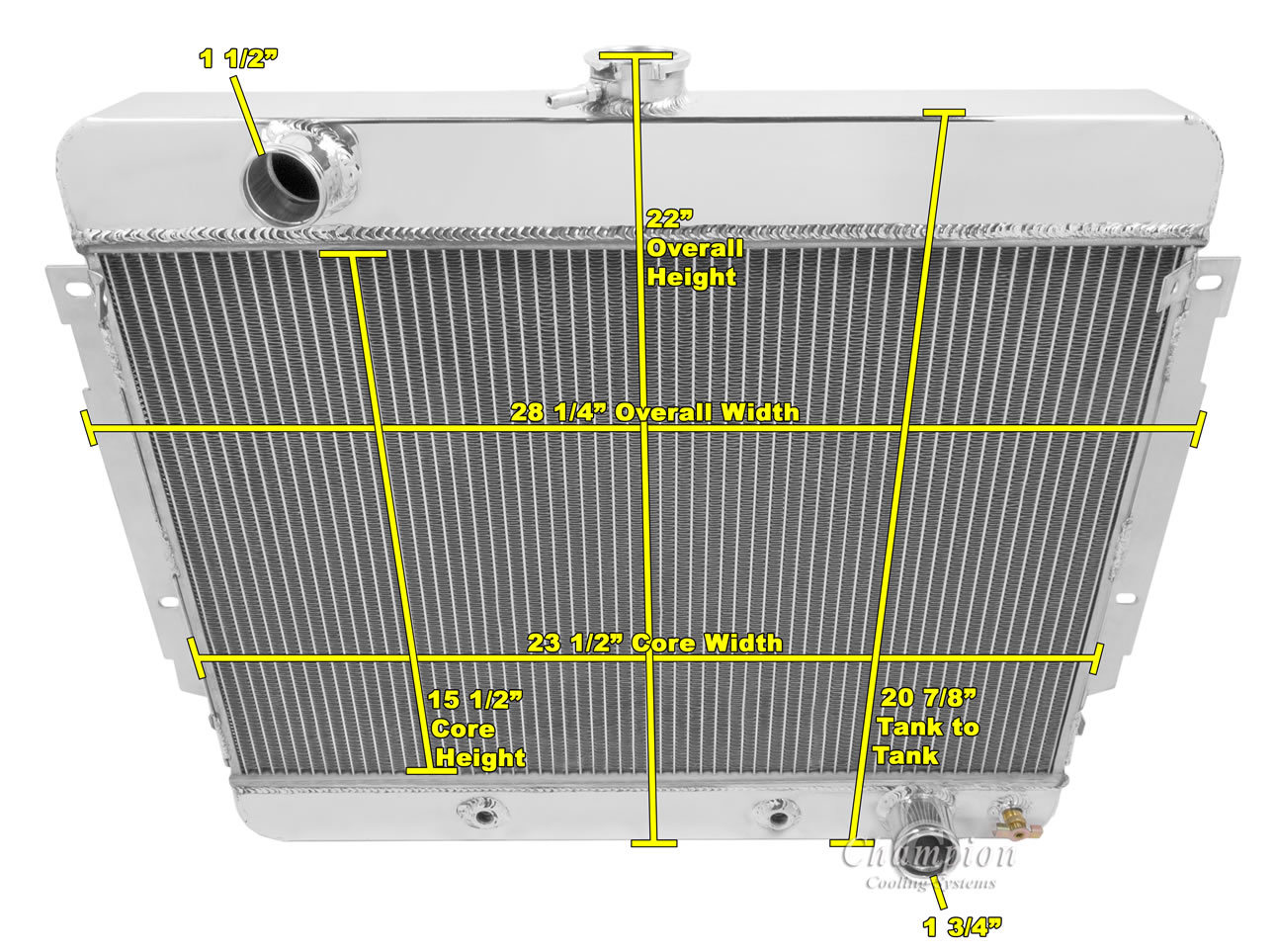 1969 1970 Chevy Impala 3 Row Eagle Champion Radiator
