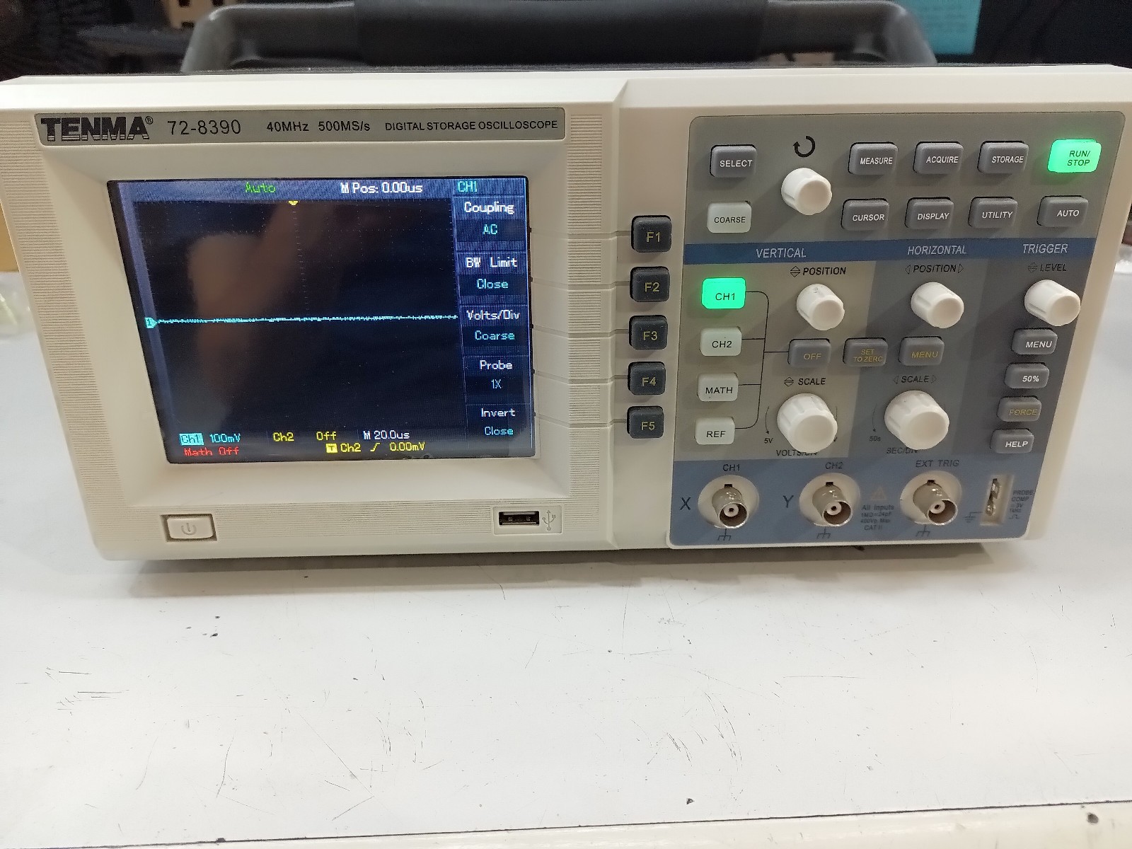 Tenma 72-8390 40MHz 500MSa/s 2CH 8-bit Digital Storage Oscilloscope Used Tenma 72-8390 40MHz 500MSa/s 2CH 8-bit Digital Storage Oscilloscope Used