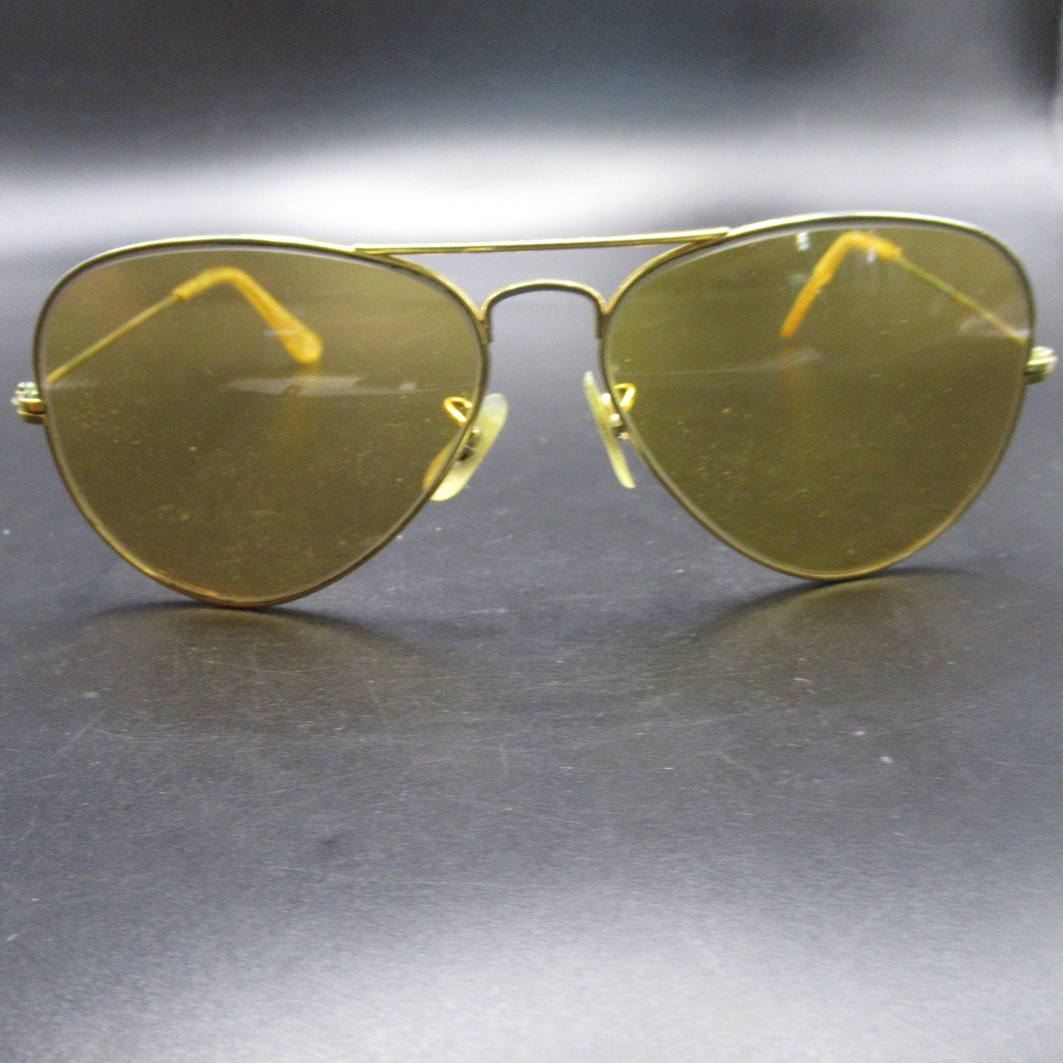 Vintage B&L Ray-Ban Aviator Sunglasses Gold Frame Brown Lenses Shooters