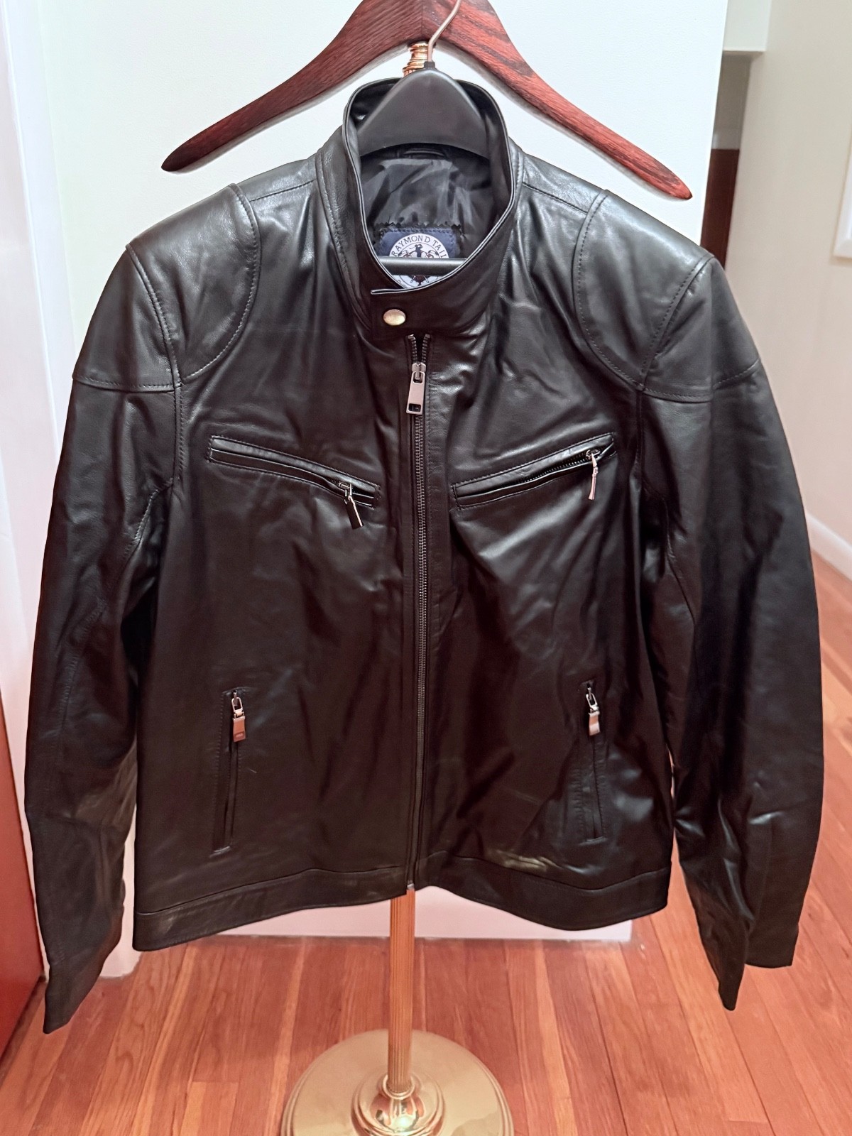 SIR RAYMOND TAILOR GOLF CLUB BLACK MENS BRAND NEW LEATHER JACKET $649 REDUCED 