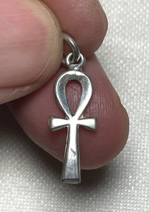 Very nice  Sterling SILVER ANKH pendant Egyptian Cross Charm