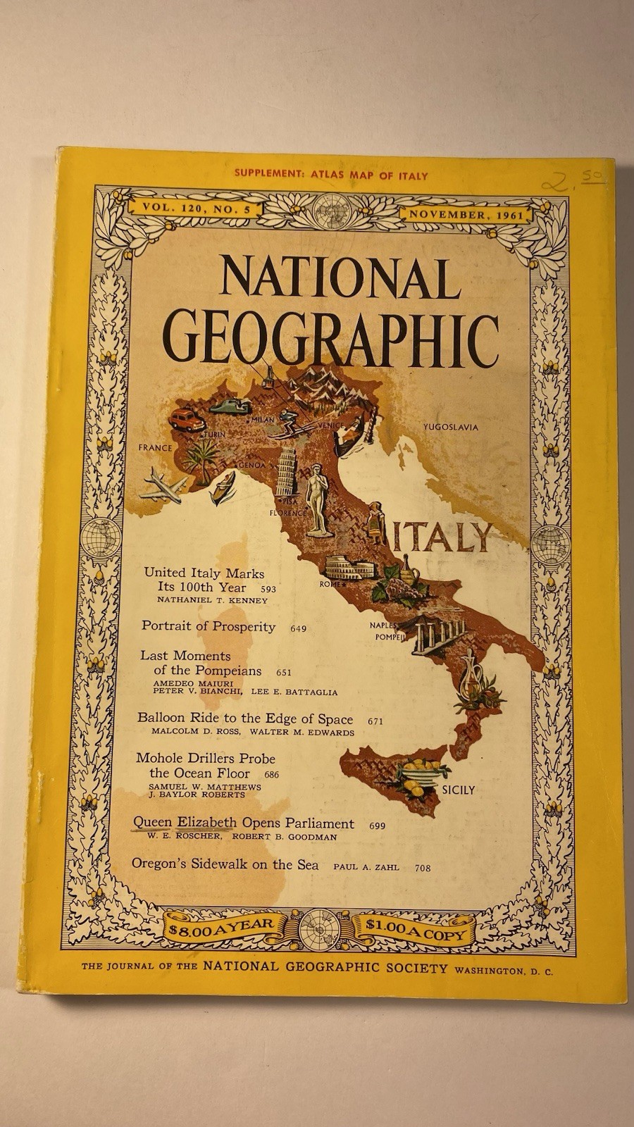 National Geographic Magazine November 1961 United Italy 100th Year Pompeians H - National Geographic Magazine November 1961 United Italy 100th Year Pompeians H -