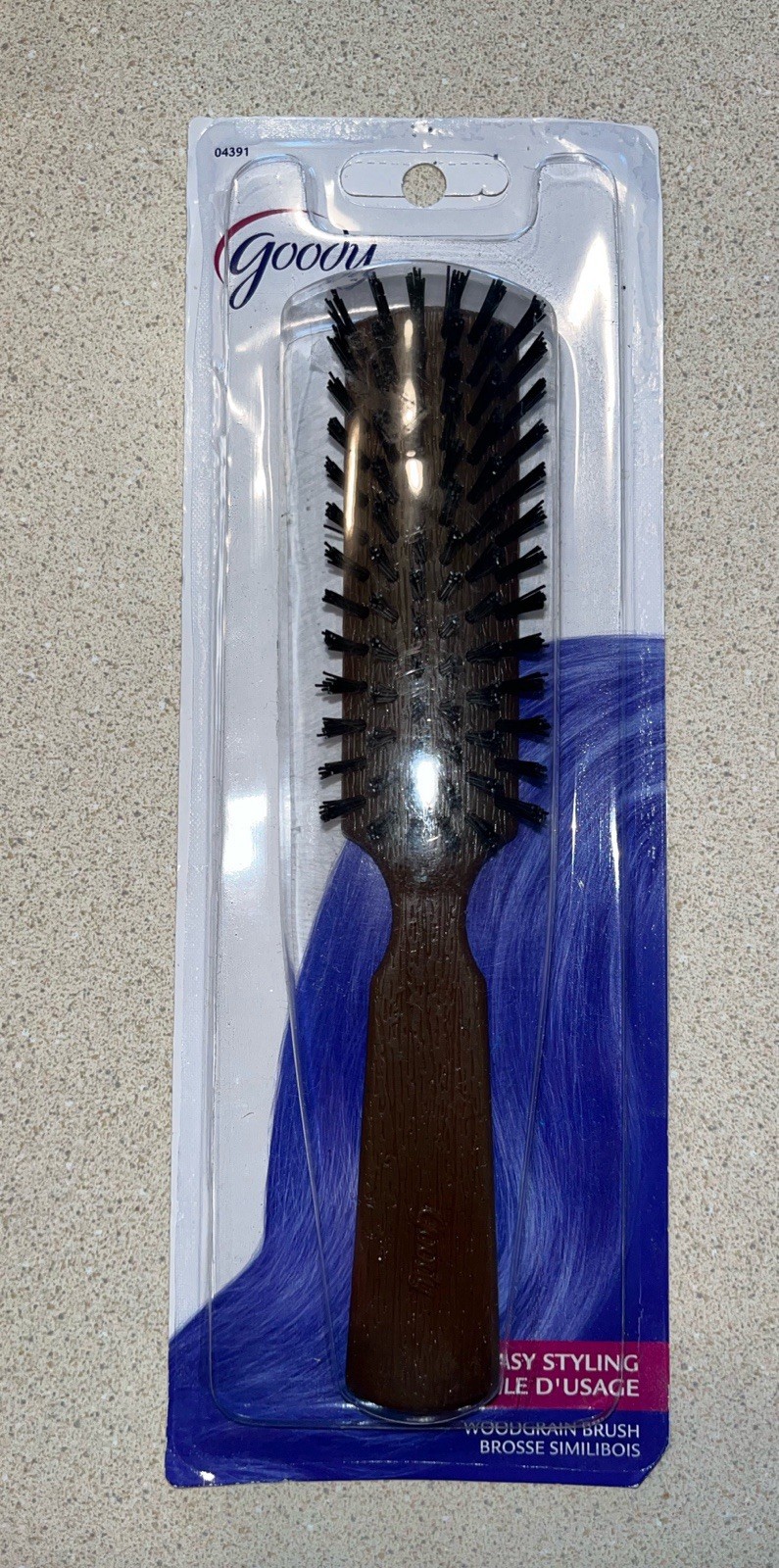 Vintage 2009 Goody Hairbrush Wood Tone Nylon Bristles 04391 New Vintage 2009 Goody Hairbrush Wood Tone Nylon Bristles 04391 New