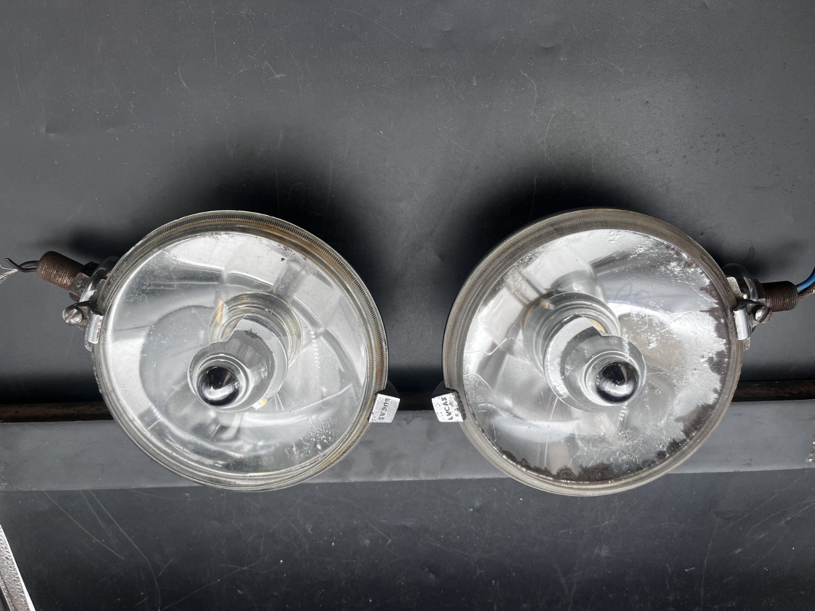 Original Lucas SLR576 Driving or Spot Lamp Pair, Working, not perfect