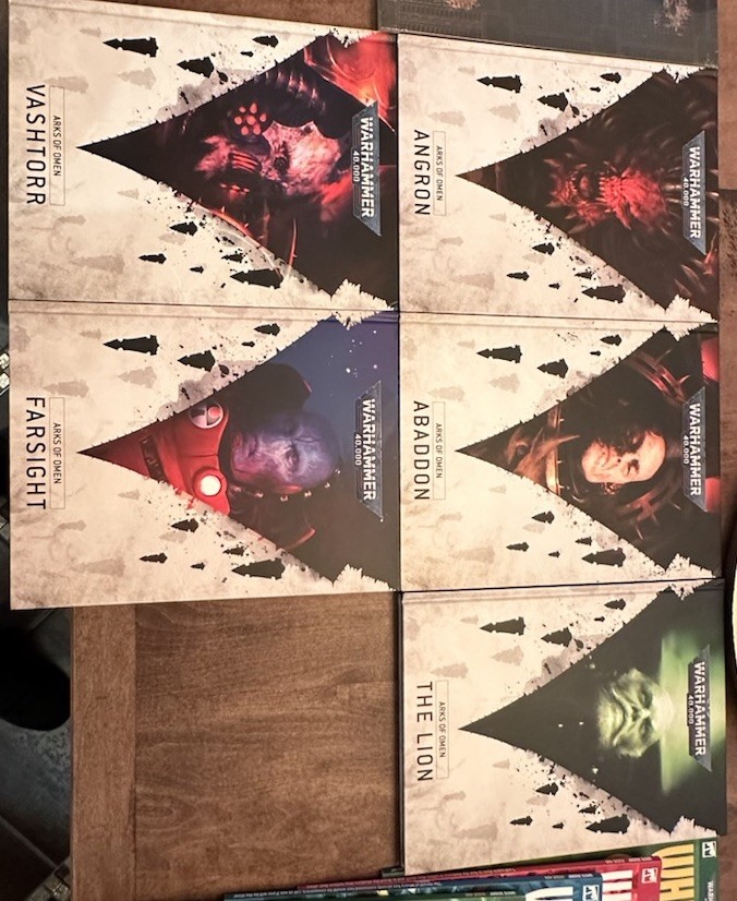 Warhammer 40k Arks of Omen Full Set Abaddon Angron Vashtorr Farsight The Lion NM Warhammer 40k Arks of Omen Full Set Abaddon Angron Vashtorr Farsight The Lion NM