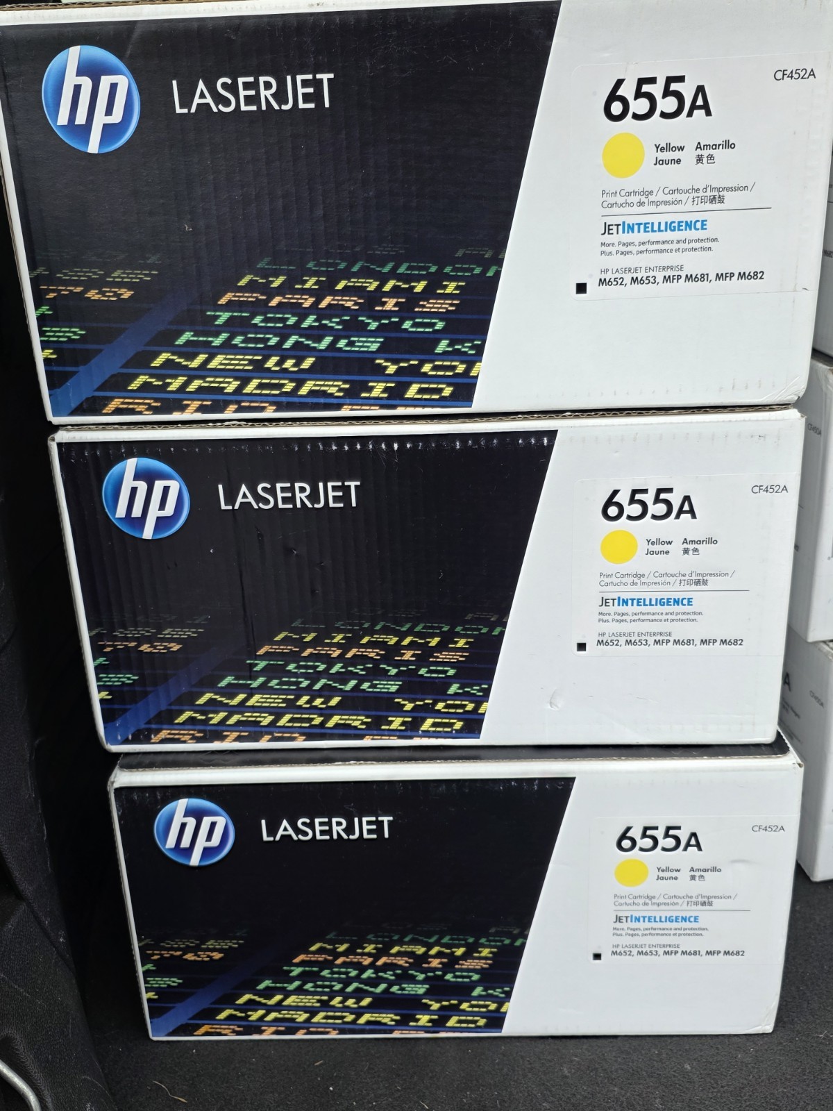 New Genuine OEM HP 655A Yellow Toner Cartridge CF452A Factory Sealed