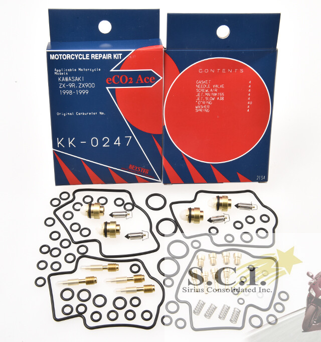 KAWASAKI ZX-9R ZX900 KEYSTER CARBURETOR REBUILD REPAIR KIT FIXES 4 CARBS 98 - 99