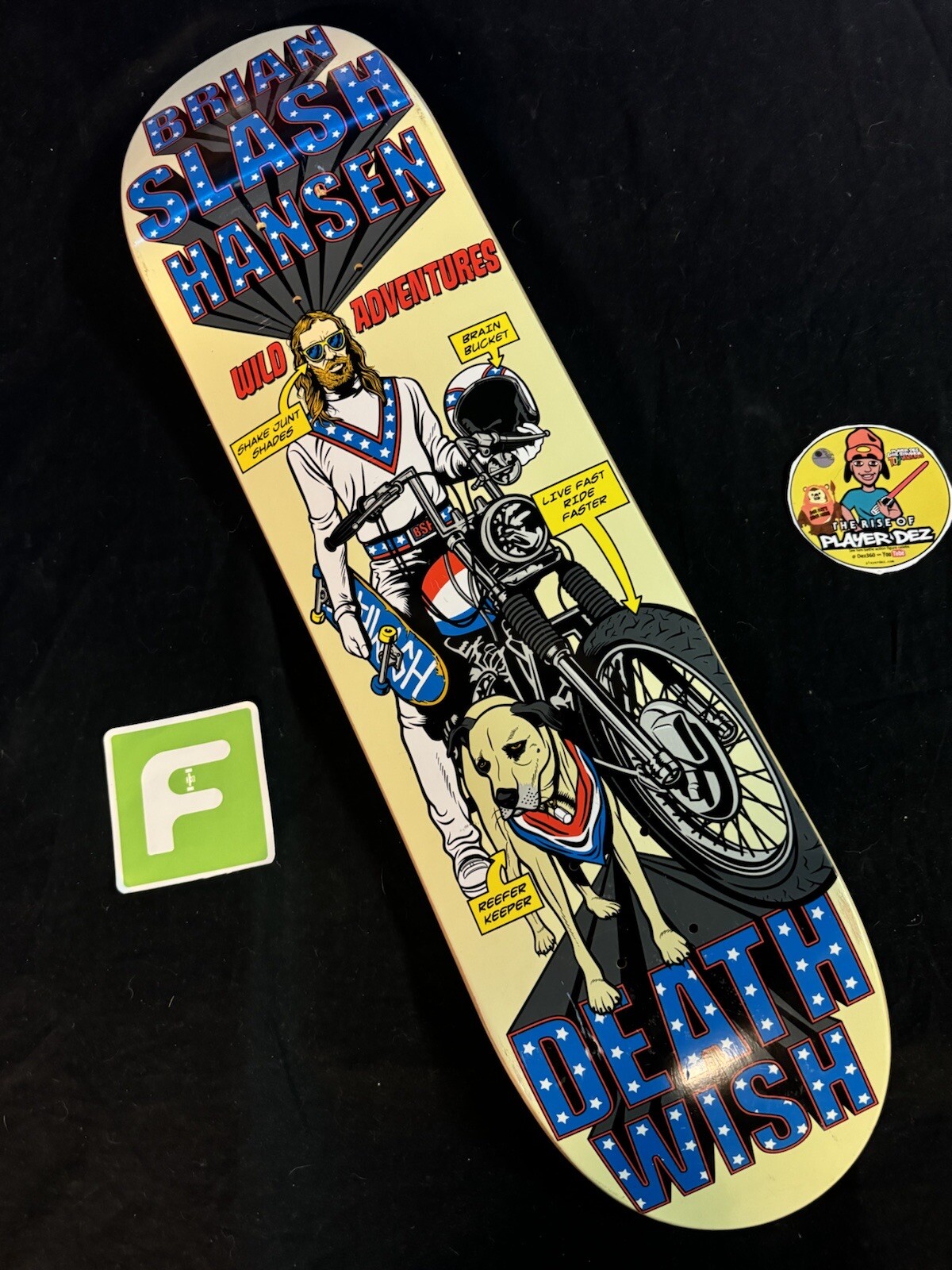 RARE Brian “SLASH” Hansen Deathwish Evil Knievel Skateboard Deck Pro Model USA RARE Brian “SLASH” Hansen Deathwish Evil Knievel Skateboard Deck Pro Model USA