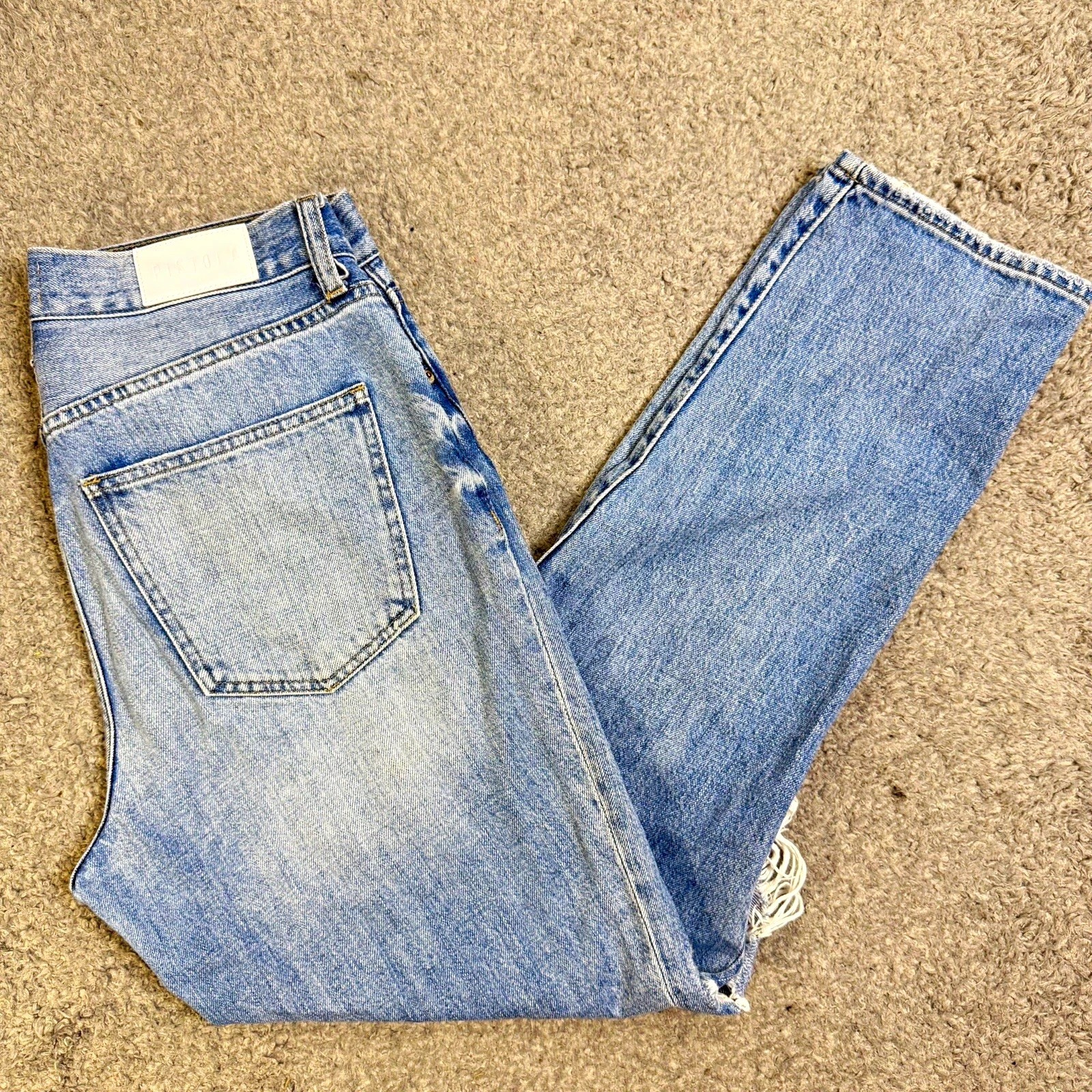 Pistola Presley High Rise Straight Jeans 28 Distressed Rock Or Bust P6626KEE-ROB