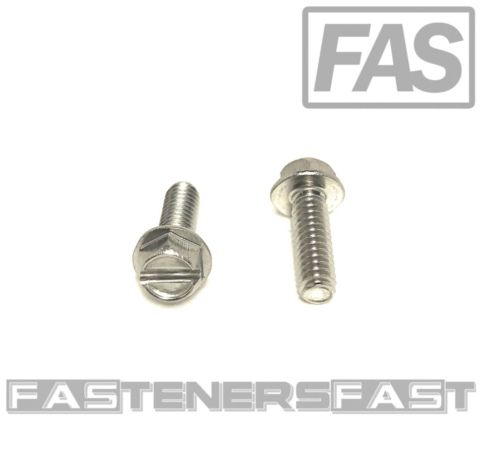 (100) 8-32x1/2 Stainless Steel Slotted Hex Washer Head Machine Screws 18-8