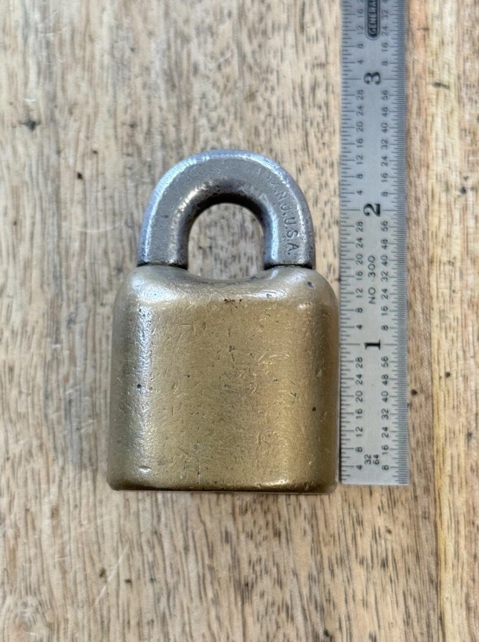 Antique Vintage Small Scandinavian Style J.H.W. Climax Padlock Lock No Key