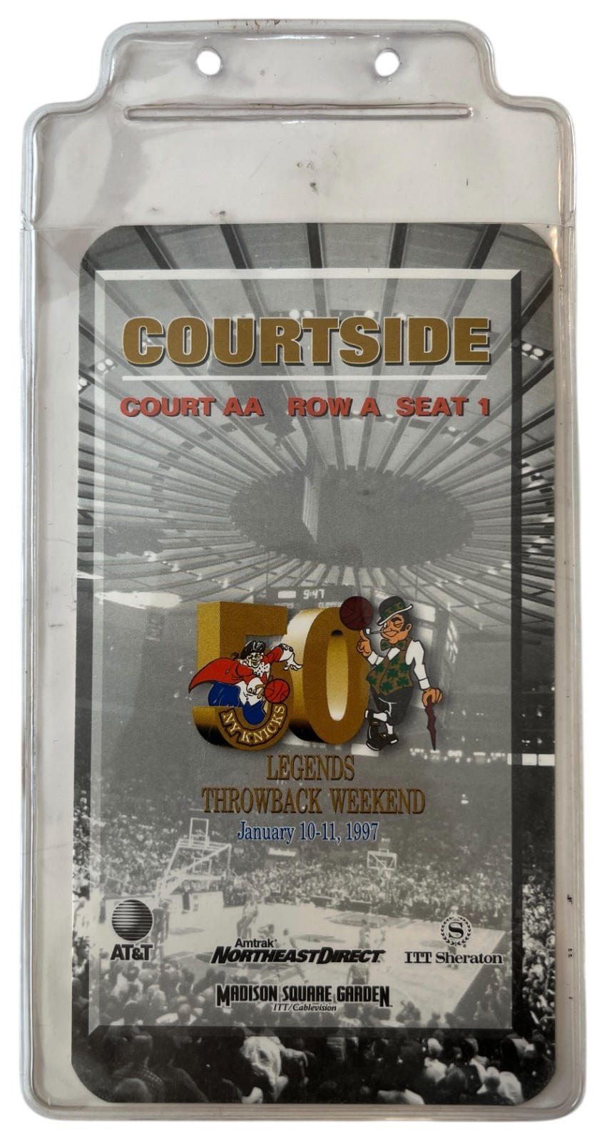 Courtside 50 Legend\'s Throwback BOSTON CELTICS vs KNICKS January 10-11 1997