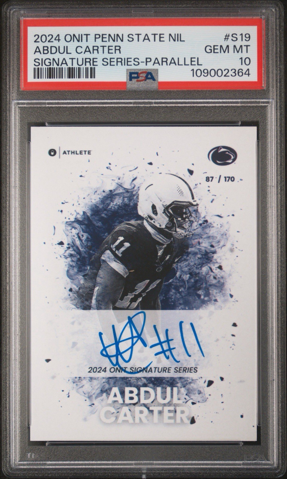 PSA 10 Abdul Carter On Card Auto 2024 OnIt Athlete /170 Penn State Football NY PSA 10 Abdul Carter On Card Auto 2024 OnIt Athlete /170 Penn State Football NY