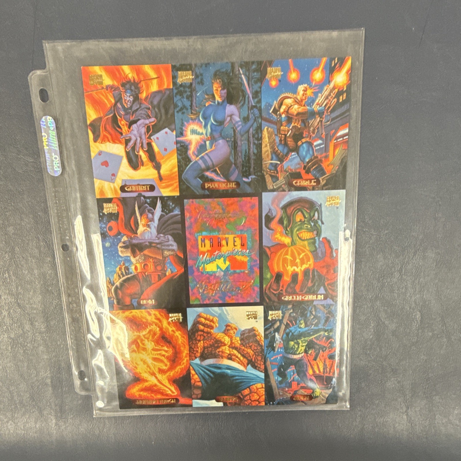 Rare - 1994 Marvel Masterpiece (9 Card Uncut Sheet With Factory Signature) Rare - 1994 Marvel Masterpiece (9 Card Uncut Sheet With Factory Signature)