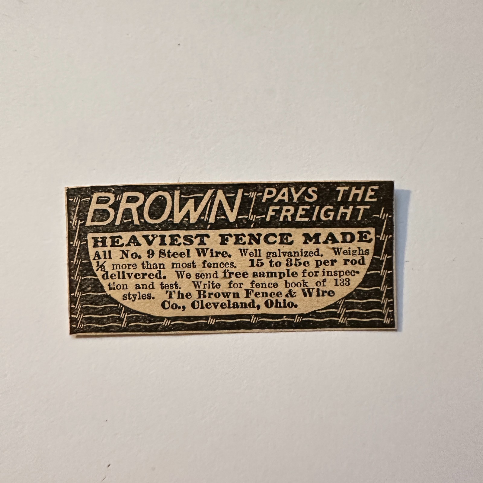 The Brown Fence & Wire Co. Cleveland OH 1906 Minneapolis Ad 5AL1-S24 The Brown Fence & Wire Co. Cleveland OH 1906 Minneapolis Ad 5AL1-S24