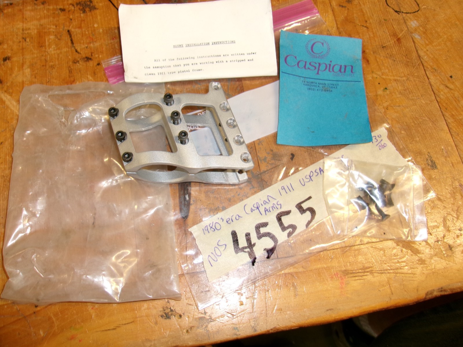 vintage 1980's Caspian Arms 1911 alloy metal scope mount-USPSA/IPSC Open Div. vintage 1980's Caspian Arms 1911 alloy metal scope mount-USPSA/IPSC Open Div.