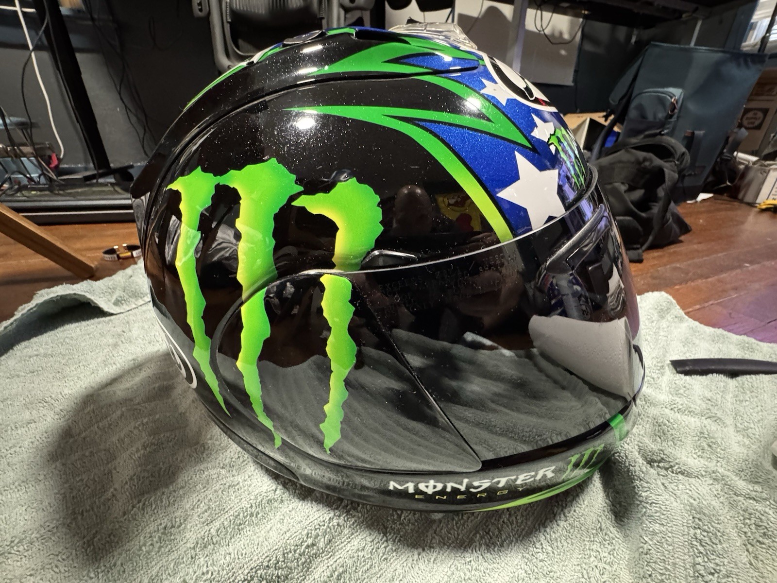 2008 ARAI  Corsair V John Hopkins Monster Moto GP Vintage Original NOT Areplica 