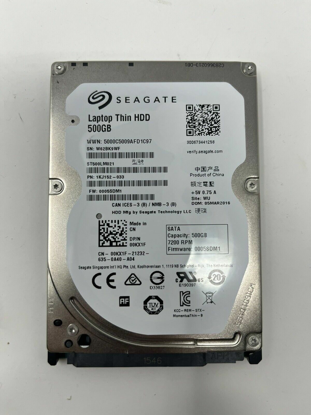 Seagate Laptop Thin HDD ST500LM021 500GB 2.5