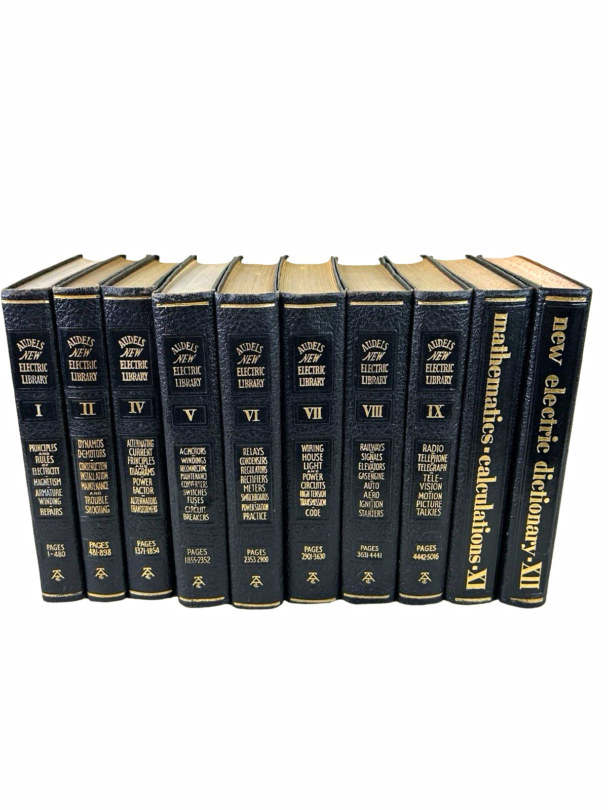 Vintage Set of 10 Audels New Electric Library 1948 Books 6.75” Vintage Set of 10 Audels New Electric Library 1948 Books 6.75”