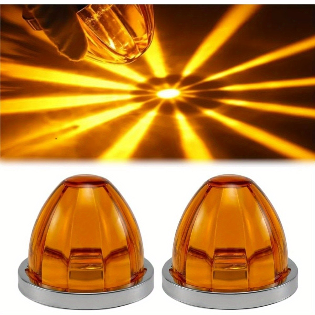 2/4X Amber LED Watermelon Lights Side Marker Truck Trailer Turn Signal Light 24V 2/4X Amber LED Watermelon Lights Side Marker Truck Trailer Turn Signal Light 24V