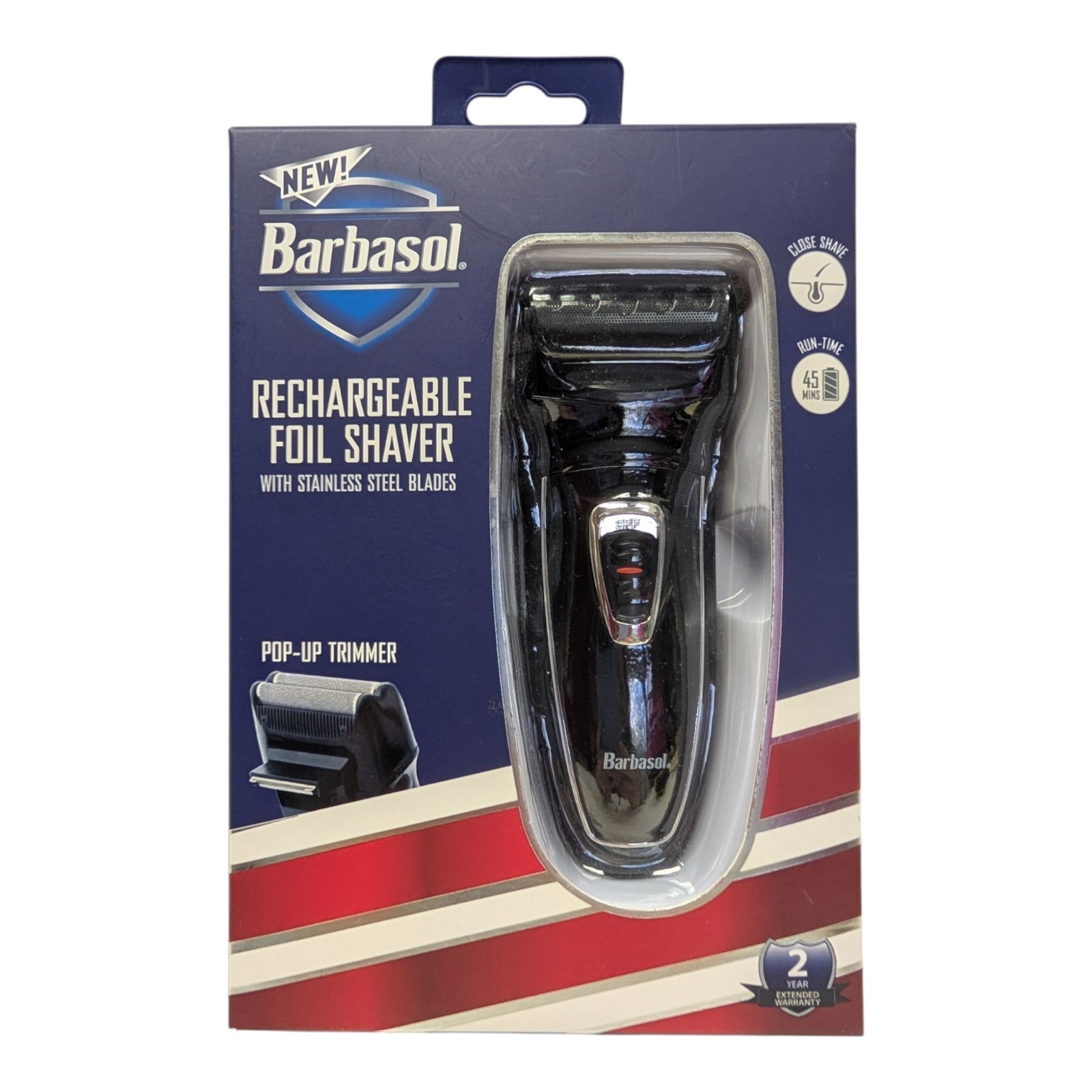 Barbasol Men\'s Rechargeable Electric Foil Shaver and Pop Up Trimmer  Black NIB
